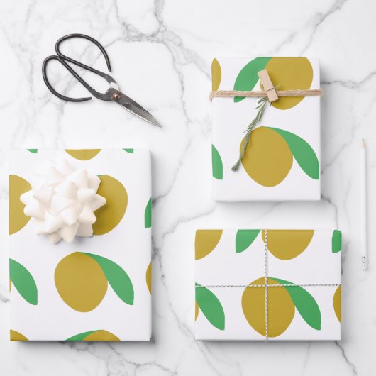 Mango Tropical Fruchtsommer Party Geschenkpapier Set (Vorderseite)