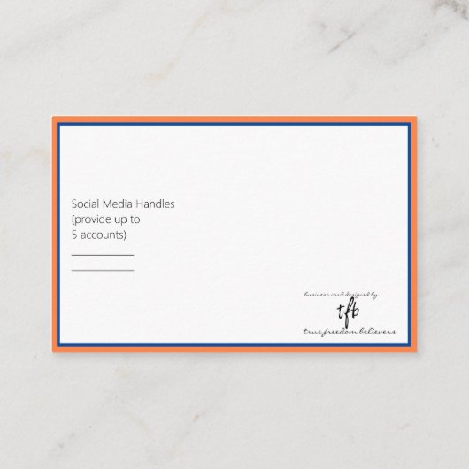 Mango und Deep Blue Online Biz-Logo Visitenkarte (Rückseite)