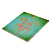 Mango und Limone polynesische Schildkröte Fliese (Seite)