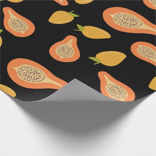 Mango und Papaya Geschenkpapier (Ecke)