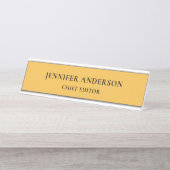 Mango Yellow Professional Modern Plain Minimalist Schreibtischnamensplakette (Vorderseite )