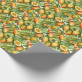 Mangofrüchte und Blätter  Geschenkpapier (Ecke)