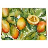 Mangofrüchte und Blätter Große Geschenktüte (Rückseite)