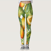 Mangofrüchte und Blätter  Leggings (Vorderseite)