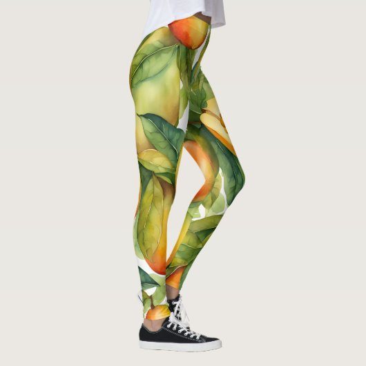 Mangofrüchte und Blätter  Leggings (Rechts)