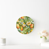 Mangofrüchte und Blätter  Runde Wanduhr (Zuhause)