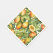 Mangofrüchte und Blätter  Serviette (Ecke)