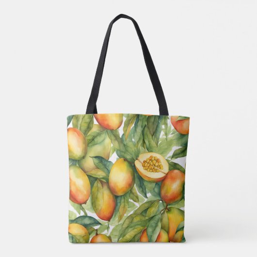 Mangofrüchte und Blätter Tasche (Rückseite)