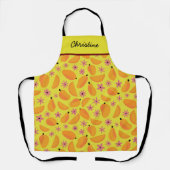 Mangofrüchte und Blume Muster individuelle Name Schürze (Vorderseite)