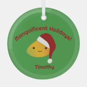 Mangoificent Holidays Santa Mango Glas Ornament (Vorderseite)