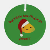 Mangoificent Holidays Santa Mango Glas Ornament (Rückseite)