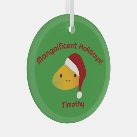 Mangoificent Holidays Santa Mango Glas Ornament (Vorderseite Rechts)