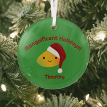 Mangoificent Holidays Santa Mango Glas Ornament