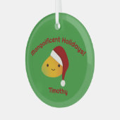 Mangoificent Holidays Santa Mango Glas Ornament (Vorderseite links)