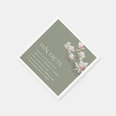 Mangolia Sage Green Fun Facts Wedding  Serviette (Ecke)