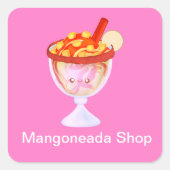 Mangoneada De Mango Quadratischer Aufkleber (Vorderseite)