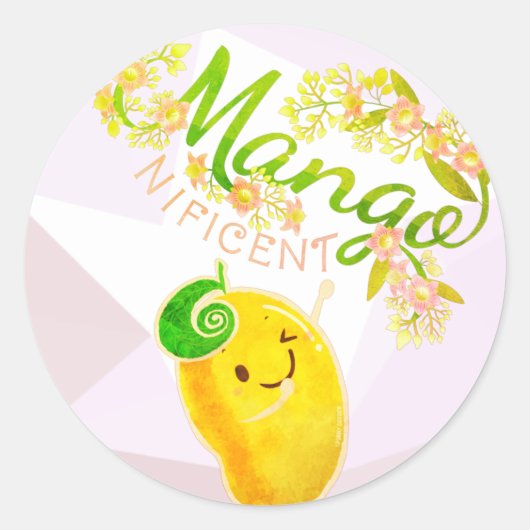 Mangonificent - Punny Garden Classic Round Sticker (Vorderseite)