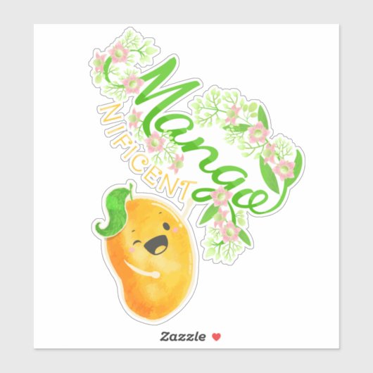 Mangonificent - Punny Garden Sticker (Blatt)
