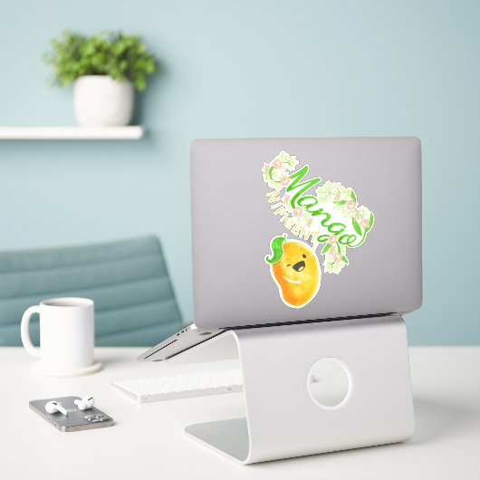 Mangonificent - Punny Garden Sticker (Laptop auf Schreibtisch)