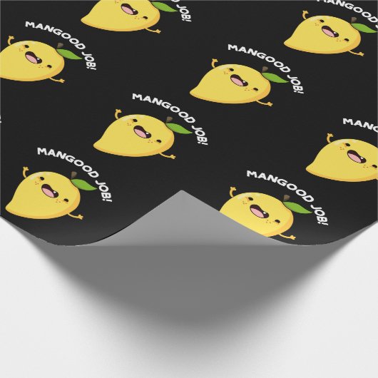 Mangood Job Funny Mango Obst Pun Dark BG Geschenkpapier (Ecke)