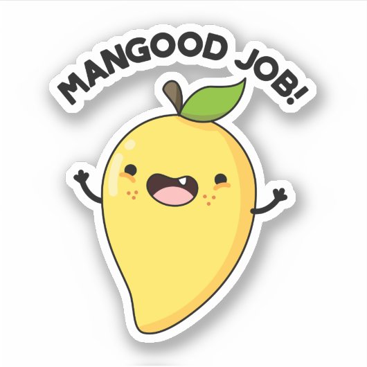 Mangood Job Funny Mango Obstpuppe Aufkleber (Vorderseite)
