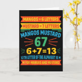Mangos Senf 67 Tee Lustiger Alphabet-Code M Meme F Karte (Gelbe Blume)