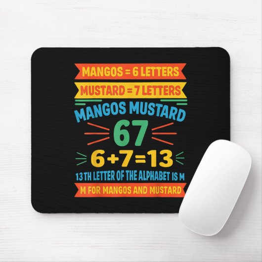 Mangos Senf 67 Tee Lustiger Alphabet-Code M Meme F Mousepad (Mit Mouse)