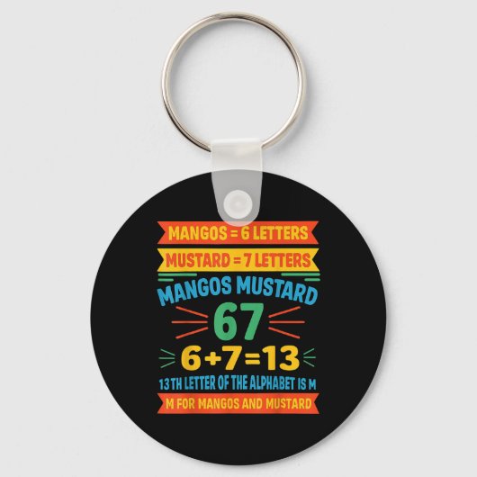 Mangos Senf 67 Tee Lustiger Alphabet-Code M Meme F Schlüsselanhänger (Vorderseite)