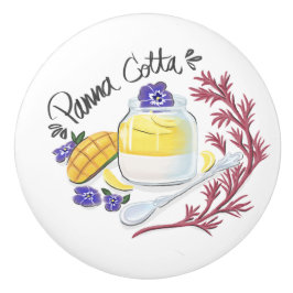 Mangos-Violett-Panna Cotta Keramikknauf