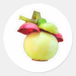 Mangosteen-Frucht-Aufkleber, exotische Lombok-Indo Runder Aufkleber