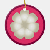 Mangosteen Stilisierte Exotic Fruit Slice Keramik Ornament (Vorne)