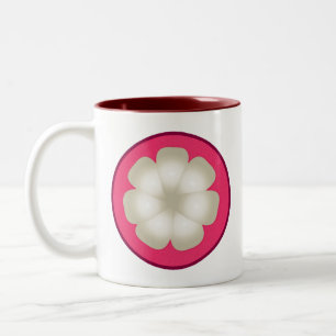 Mangosteen Stilisierte Exotic Fruit Slice Zweifarbige Tasse