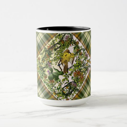 Mangrove Cuckoo/Kariertes Patchwork Tasse (Zentrum)