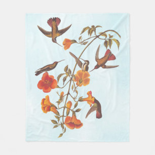 Mangrove Hummingbirds mit Orange Trumpet-Blume Fleecedecke