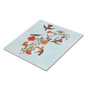 Mangrove Hummingbirds mit Orange Trumpet-Blume Fliese (Seite)