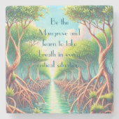 Mangrove & Quote Steinuntersetzer (Vorderseite)