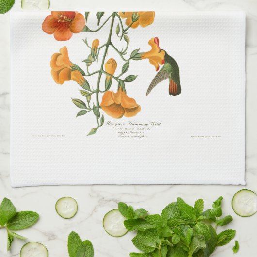 Mangroven-Summenvogel Audubon Vögel von Amerika Geschirrtuch (Gefaltet)