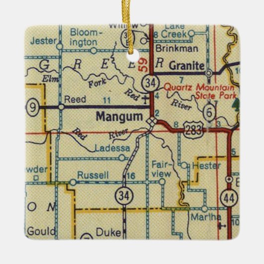 Mangum OK Retro Keramikornament (Vorderseite)