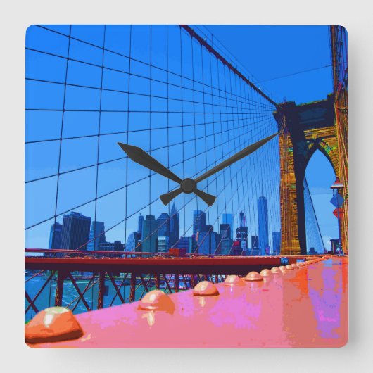 Manhattan 3000 quadratische wanduhr (Vorderseite)