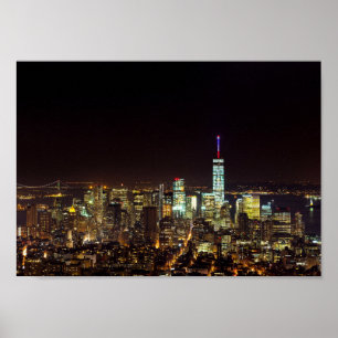Manhattan After Dark – New Yorker Skyline-Fotograf Poster