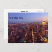 Manhattan at dusk - Empire State Bulding to WTC Postkarte (Vorne/Hinten)