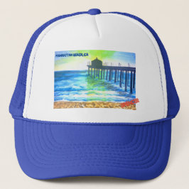 Manhattan Beach, CA Trucker Hat Truckerkappe
