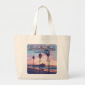 Manhattan Beach California Los Angeles Retro Jumbo Stoffbeutel (Vorne)