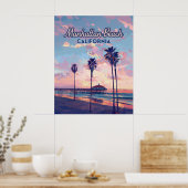 Manhattan Beach California Los Angeles Retro Poster (Küche)