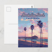 Manhattan Beach California Los Angeles Retro Postkarte (Vorne/Hinten)