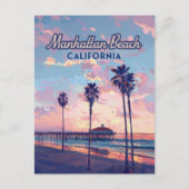 Manhattan Beach California Los Angeles Retro Postkarte (Vorderseite)
