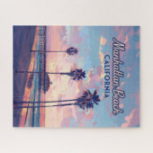 Manhattan Beach California Los Angeles Retro Puzzle (Horizontal)