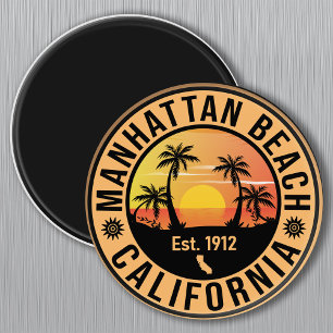 Manhattan Beach California Retro-Sonnenuntergang-S Magnet