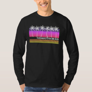 Manhattan Beach California Retro Style Vintag Sun T-Shirt