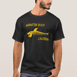 Manhattan Beach California Shark Skeleton Amber Pr T-Shirt